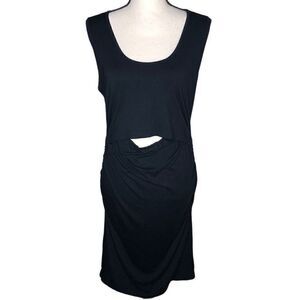 Ripe Black Jersey Layered Maternity Nursing Dress